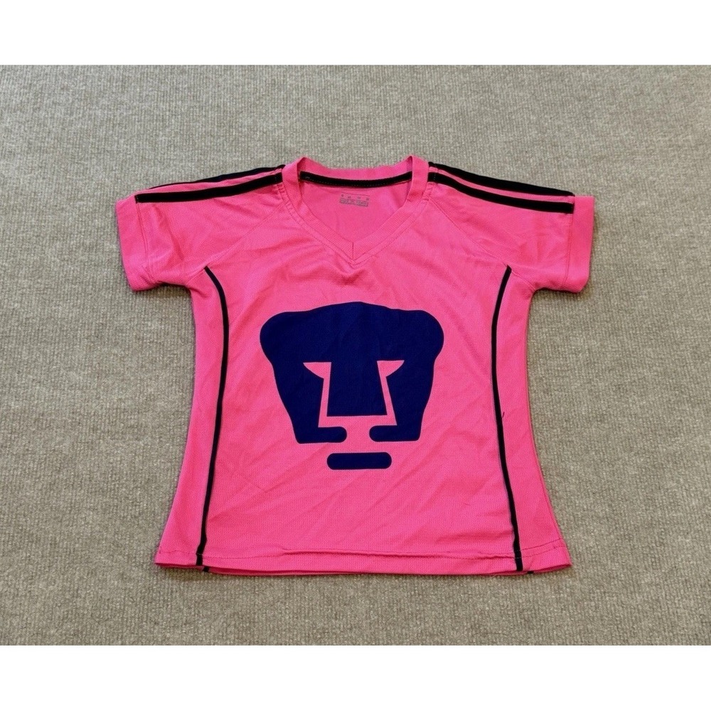 Pumas UNAM Soccer Jersey Pink/Blue Banamex Kids Jersey Youth Size 8 (S/M)